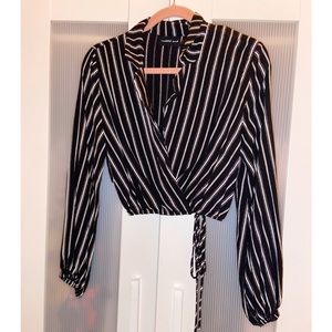 Striped Wrap Top
